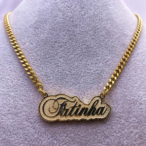 Shadow Name Plate Necklace