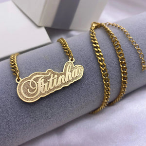 Shadow Name Plate Necklace