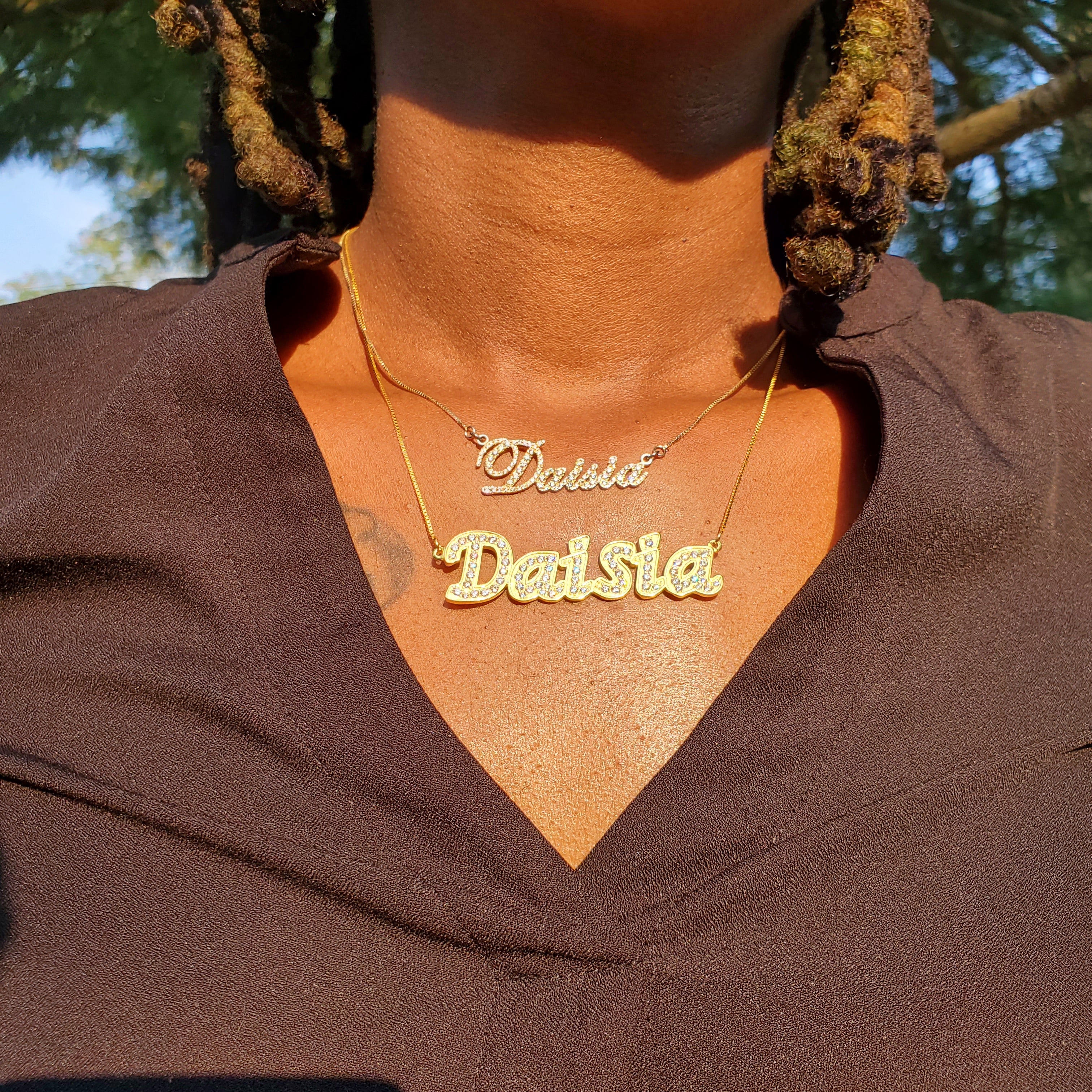 Sterling Silver Bling Name Necklace