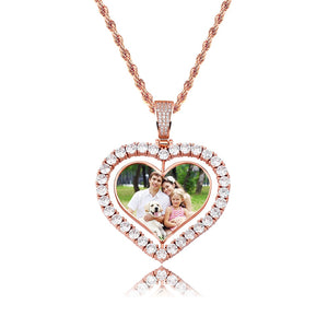 Rotating Heart Photo Necklace
