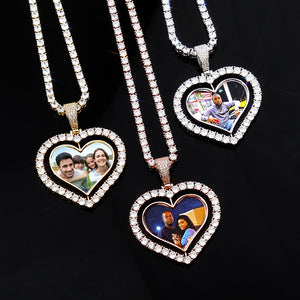 Rotating Heart Photo Necklace
