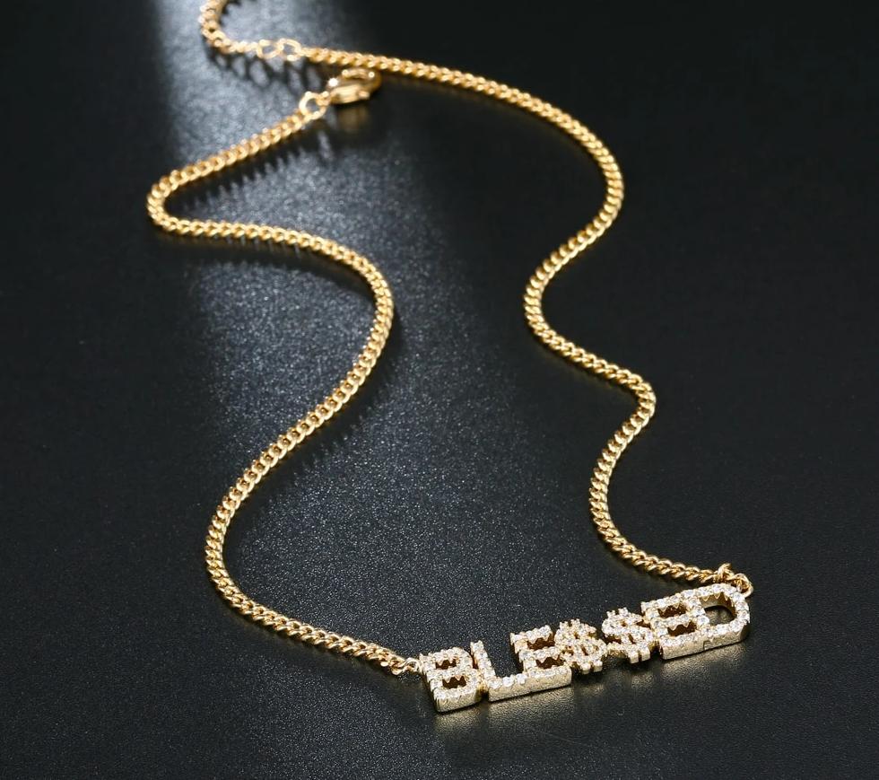 Luxe Clip Bling Name Necklace