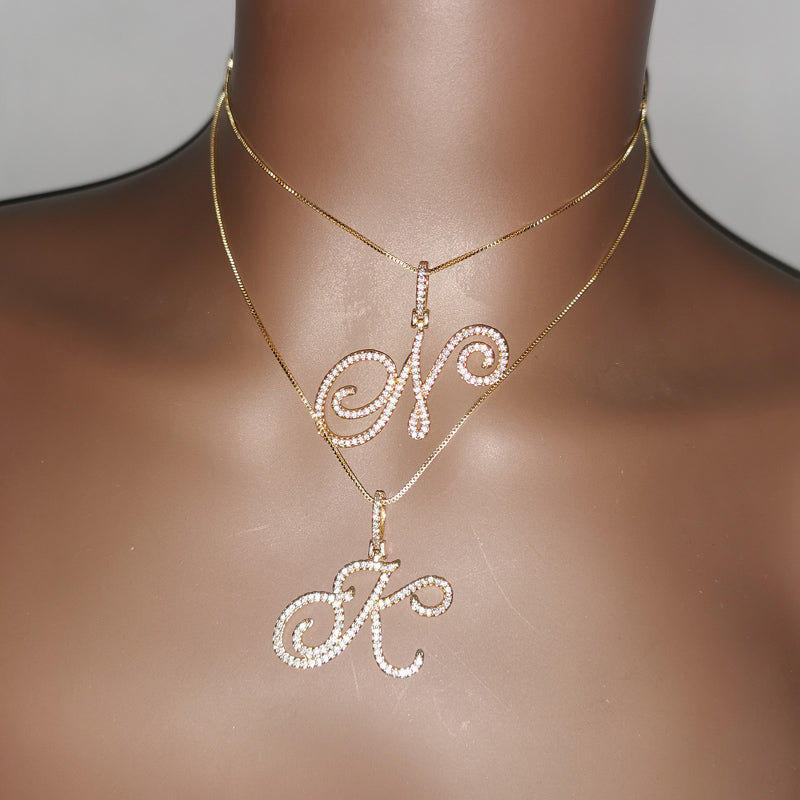 Cursive F Neclace Cursive Letter Necklace – luxeclip