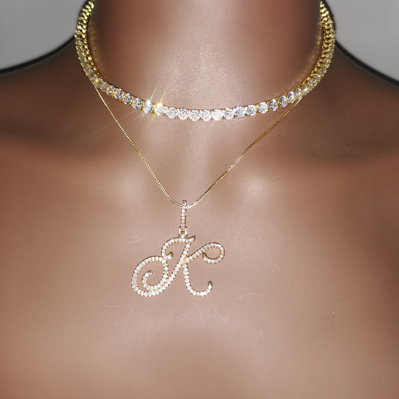 Cursive F Neclace Cursive Letter Necklace – luxeclip